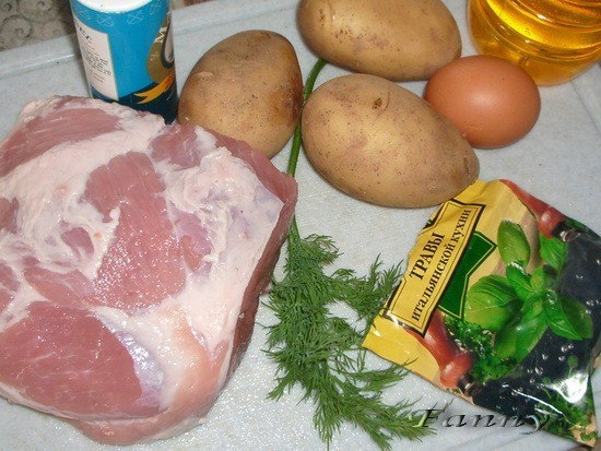 Мясо в картофельной корочкеИнгредиенты: