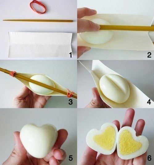 Делаем яйцо в виде сердца