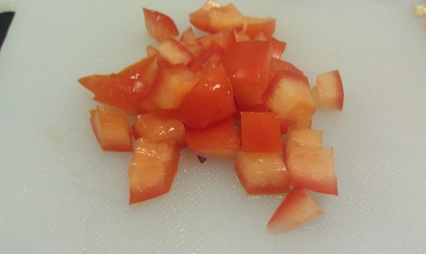 Креветки в томатном соусе с овощным бренуазом, на подушке из риса от Двинского Виктора