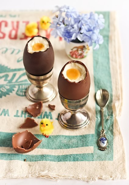 Шоколадные яйца с чизкейк начинкой